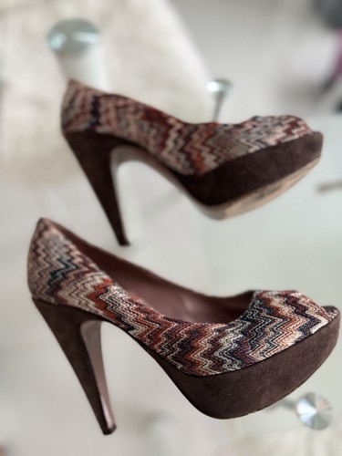 Missoni zigzag knit peep toe - missoni,