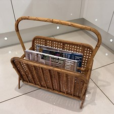 Vintage Magazine Rack, Paper Rack, Bamboo & Rattan, Iconic Mid-Century Design