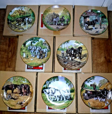 Set Of 8 Danbury Mint Horse Plates ~ The Magnificent Shires ~ Boxed ~ Excellent
