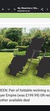  2 Textilene Reclining  folding Chairs  Black