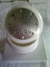BONE CHINA & PEWTER BABY BOY / GIRL FIRST CURL TRINKET BOX ~ 17.99P NO RESERVE 