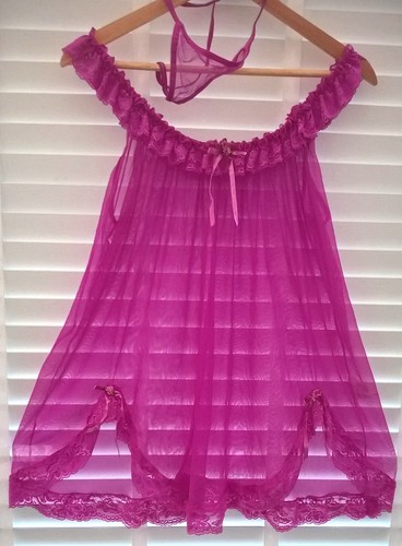 Sexy sheer bold pink - bold, frilly