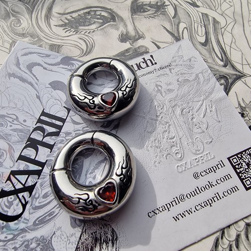 Heart silver pair - heart, ear