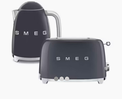 Smeg grey kettle 2 slice - kettle, 2-slice