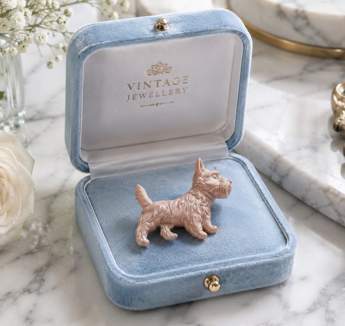 Vintage pink scottie - scottie, dog