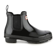 Hunter Original Chelsea Gloss Rubber Women's Wellingtons  Black Boots UK 5