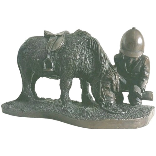 Wonderful bronzed pony and boy - pony,