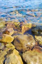 Original Landscape Digital Painting Pebbles of Ullswater