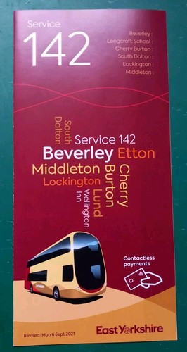 East yorkshire bus - east, timetable