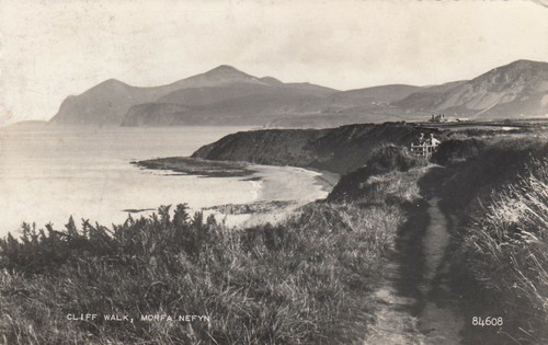 Postcard cliff walk morfa - cliff,