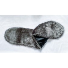 Vintage Faux Fur Shawl Grey
