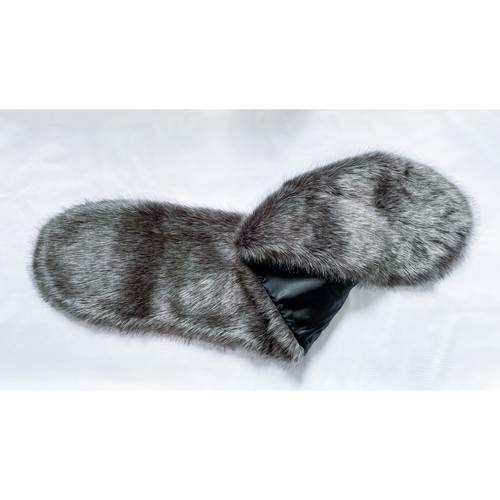 Vintage faux fur shawl grey - vintage,