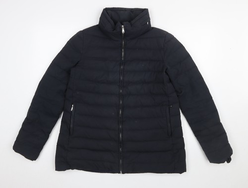 Zara women black down puffer - down,