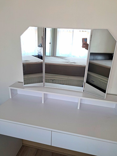 White dressing table - white, table.