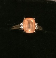 9ct pale orange gemstone ring
