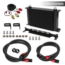 25 Row 10AN Universal Engine Oil Cooler Kit & Nylon Braided Hoses for Japan Car