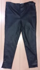LOST INK SHINY BLACK PVC PANTS, STUDDED PANTS , SIZE 24, FREE POSTAGE.