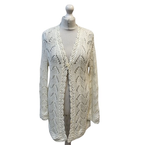 Cream knitted open front - bm,