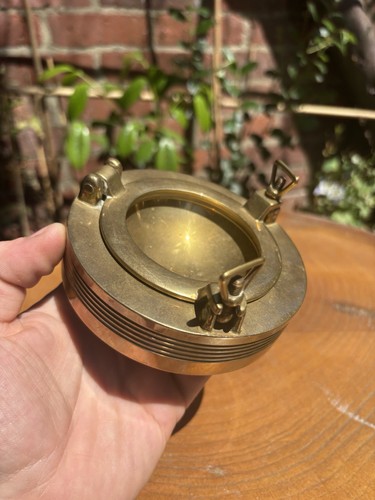Vintage brass porthole - brass, ashtray