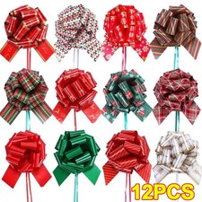 12 PCS Ribbon Pull Bows Flower Christmas Wedding Decoration Gift Present Wrap UK
