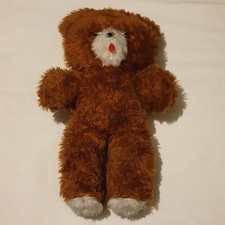 1989 Vintage Retro Wind Up Musical Teddy Bear Shaggy Brown Fur (40cm) Lefray UK