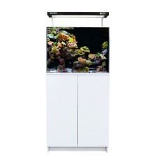 Aqua One MiniReef 120 Marine Reef Aquarium Fish Tank & Cabinet 120L Black & Whit
