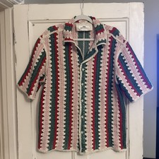 Zara Crochet Cover Up Shirt Size L 