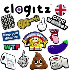 Offensive Rude Over 18 ⚠️🤬🖕‼️ Swearing Shoe Charms for Clogs CLOGITZ UK 🇬🇧