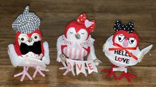 RARE Valentines Day Felt Birds Hearts Love 2022 Collection Set Of 3 HTF