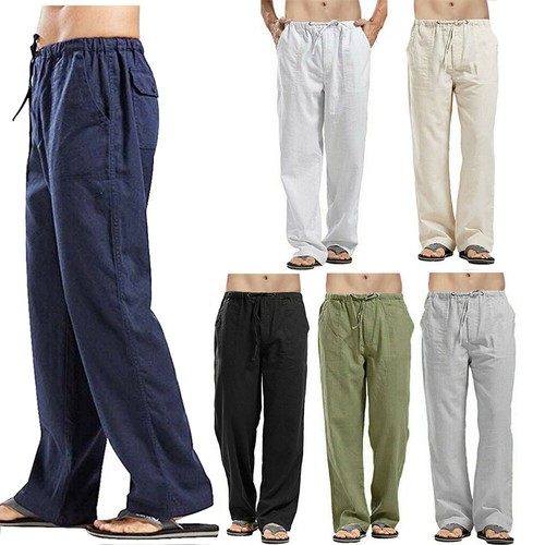 Mens linen pants soft cotton - pants,