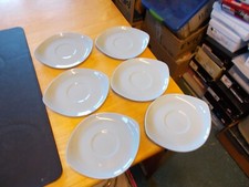 6X Wedgewood Of Etruria Summer Sky Ear Shaped Saucers.