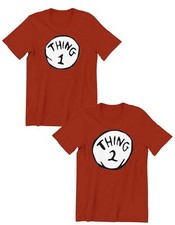 Thing One (1) And Thing Two (2) )  Mens Ladies Kids World Book Day T-shirt