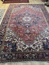 Antique Heriz Rug 353x263 cm Wool Oriental Hand Made Carpet Red, Brown, Blue