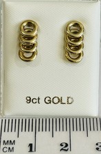 9ct Gold 375 - 4 Ring Stud / Drop Earrings with Scroll Fittings ER7770