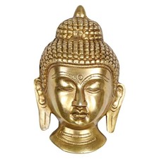Brass buddha face - brass,