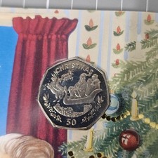 1997 Gibraltar Christmas 50p * BUnc * Santa In His Sleigh