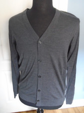 Marks and Spencer Mens cotton rich 2 tone Cardigan Size Medium Grey/Black  NWOT