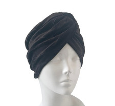 Black Velvet Turban Twist Head
