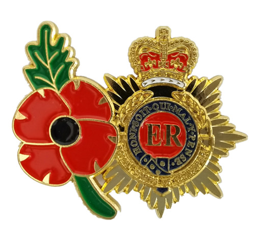Purple poppy pin - badge, with