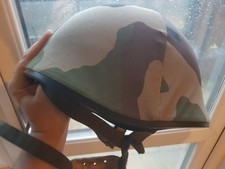 French F1 Combat Helmet 1986 with CCE Woodland Camouflage Cover