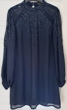 Lipsy Navy Bead-Embellished