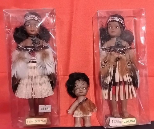 Vtg 80s lot maori - maori, dolls