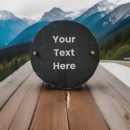 Personalised round slate - personalised,