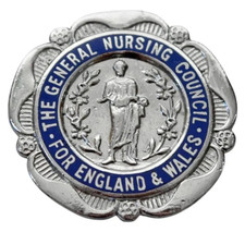 The General Nursing Council For England Wales 1951 Nurses Enamel Brooch Badge