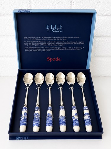 Spode blue italian set 6 - spode,