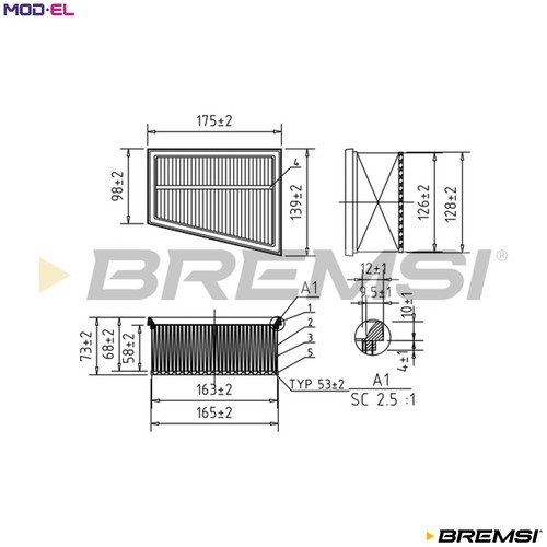 Air filter fa0644 for renault - filter,