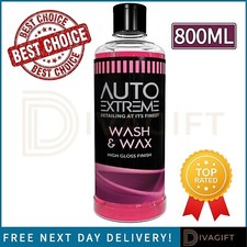 WASH & WAX CAR SHAMPOO 800ML VEHICLE AUTO CLEANER HIGH GLOSS FINISH LIQUID NEW