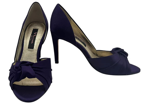 Nina purple satin heels size - purple, 7