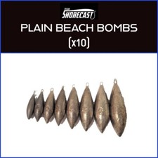 SHORECAST PLAIN BEACH BOMBS - ALL SIZES (x10) - NEW - SEA FISHING WEIGHTS