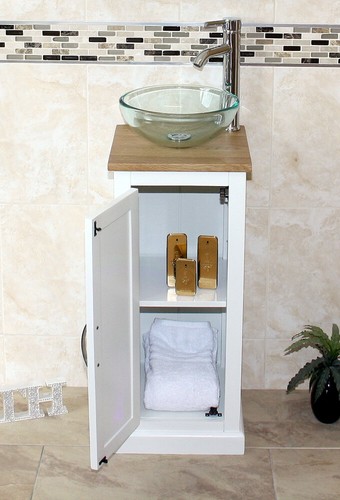 Solid oak bathroom vanity unit - vanity,